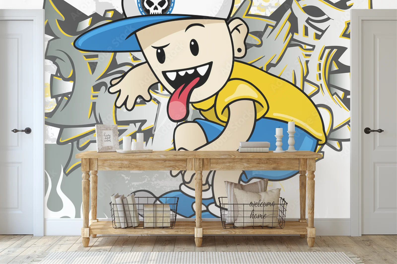 Skater Boy w miejskim stylu z akcentem energii