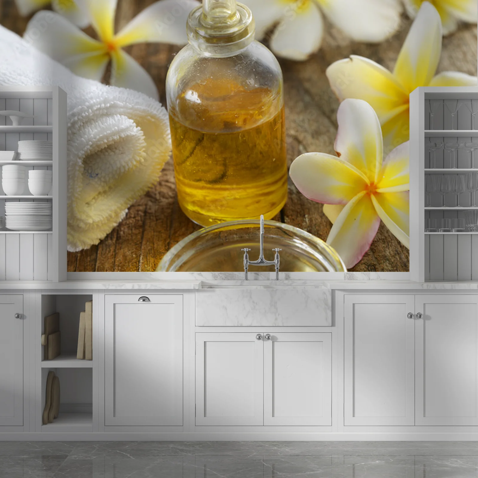 Tropikalna harmonia – frangipani w pastelowej scenerii