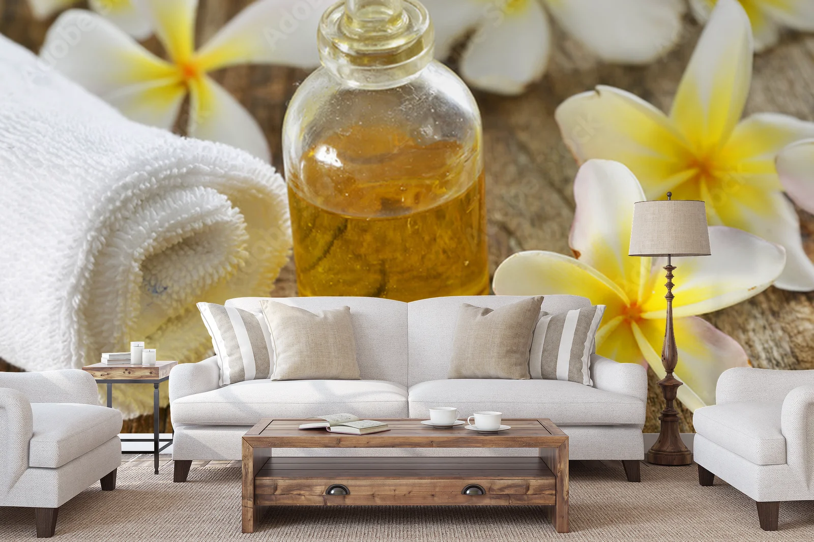 Tropikalna harmonia – frangipani w pastelowej scenerii