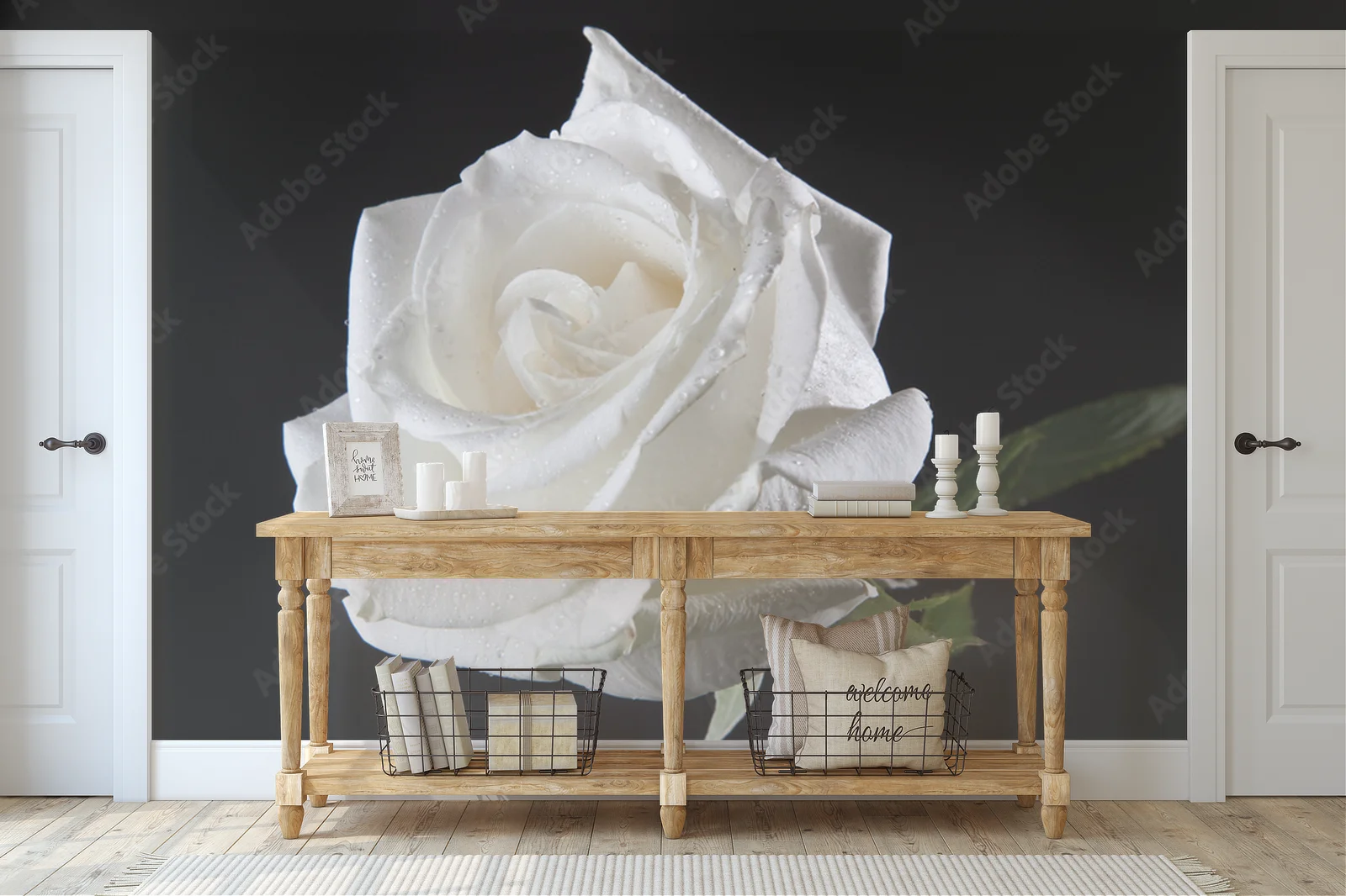 Elegancja białych róż w czerni