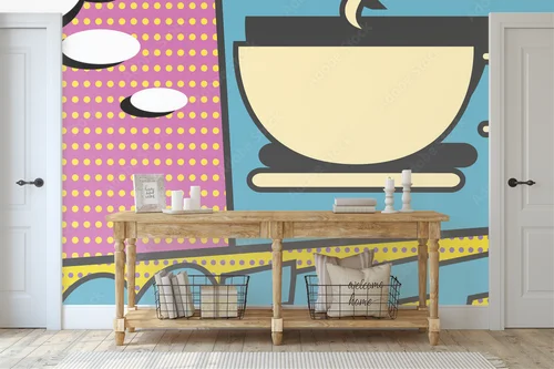 Energia pop art w miękkich, turkusowych barwach