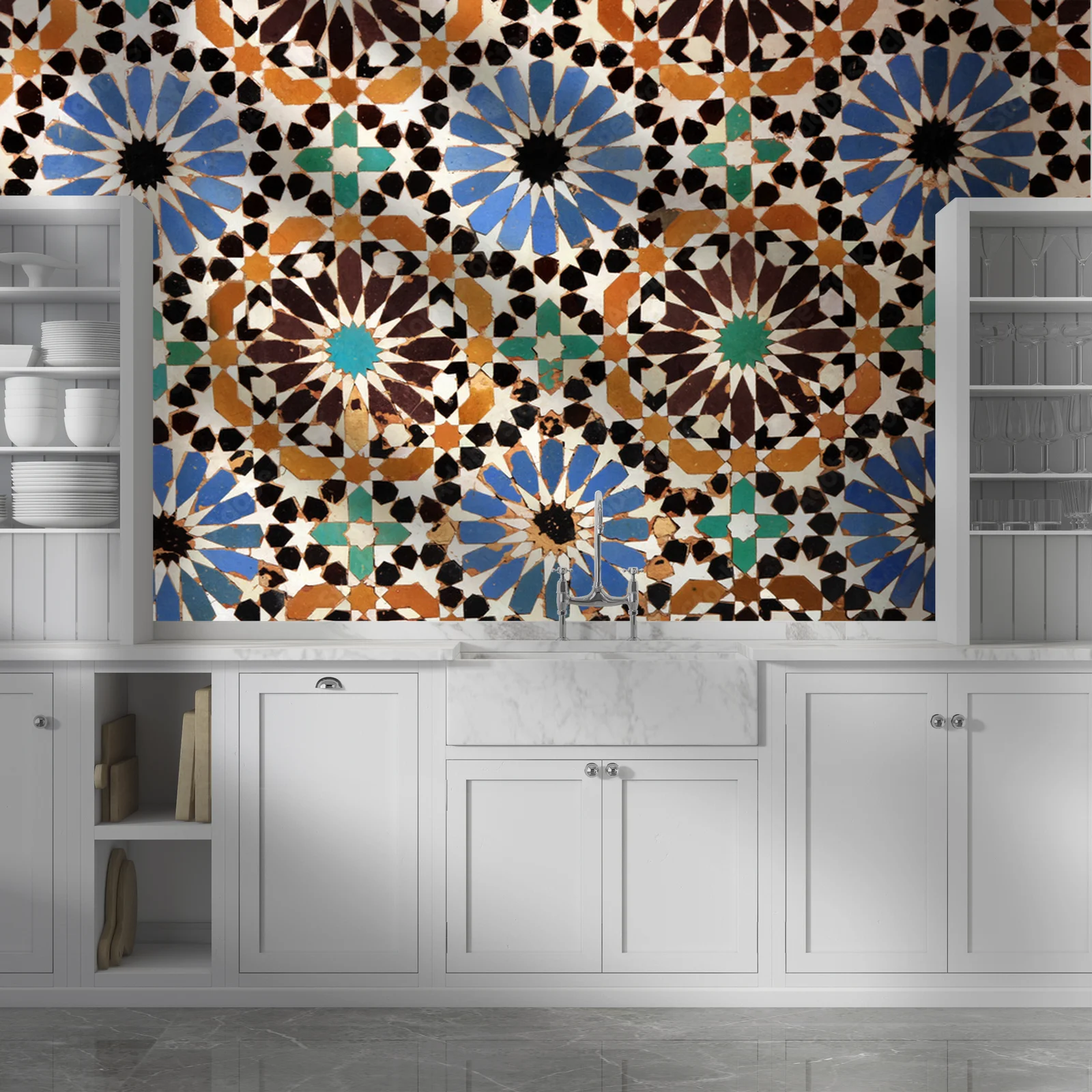 Elegancka mozaika z Marrakechu w stonowanej kolorystyce