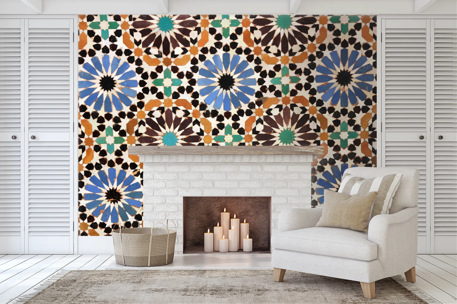 Elegancka mozaika z Marrakechu w stonowanej kolorystyce