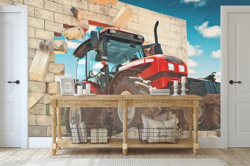 Nowoczesny traktor przełamujący mury natury