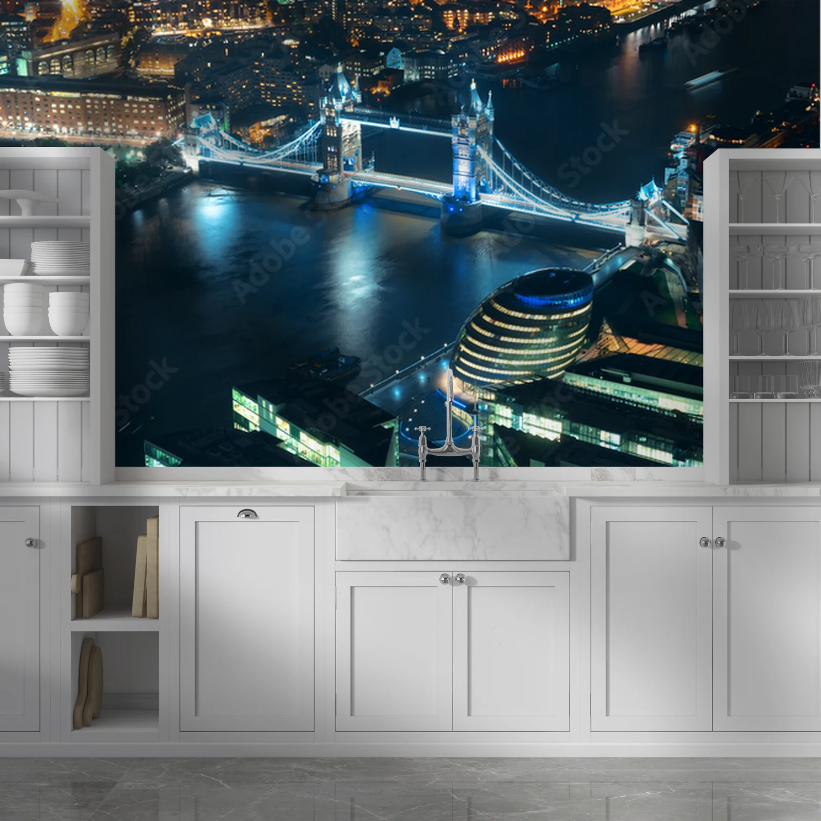 Urok Londynu w nocnej panoramie
