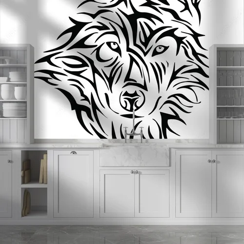 Fierce Wolf Emblem in Striking Black and White