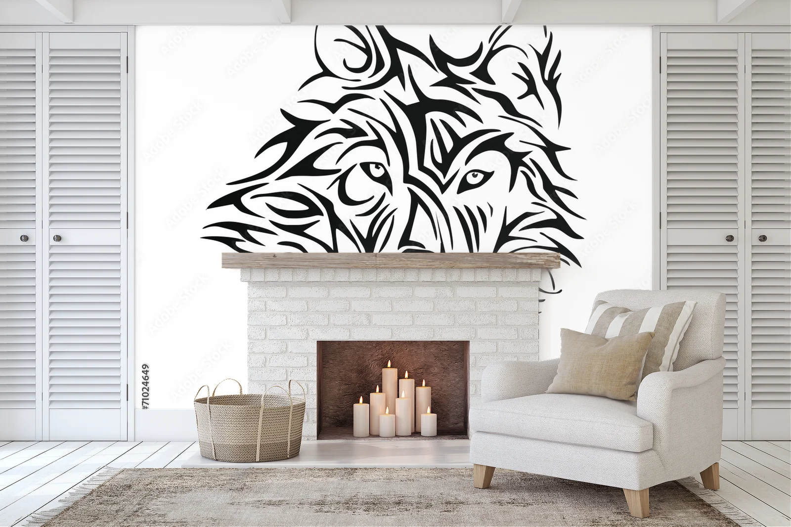 Fierce Wolf Emblem in Striking Black and White