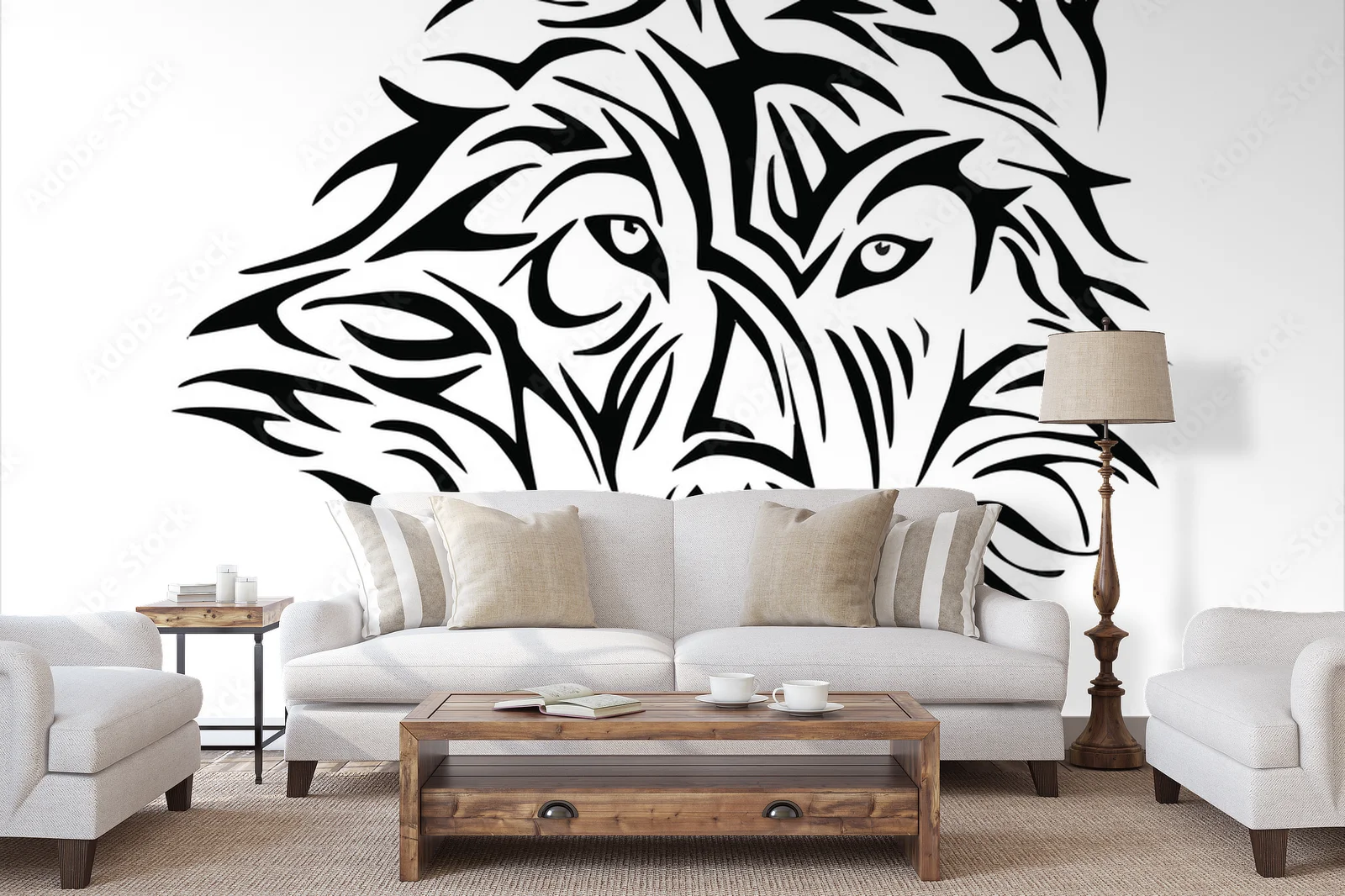 Fierce Wolf Emblem in Striking Black and White