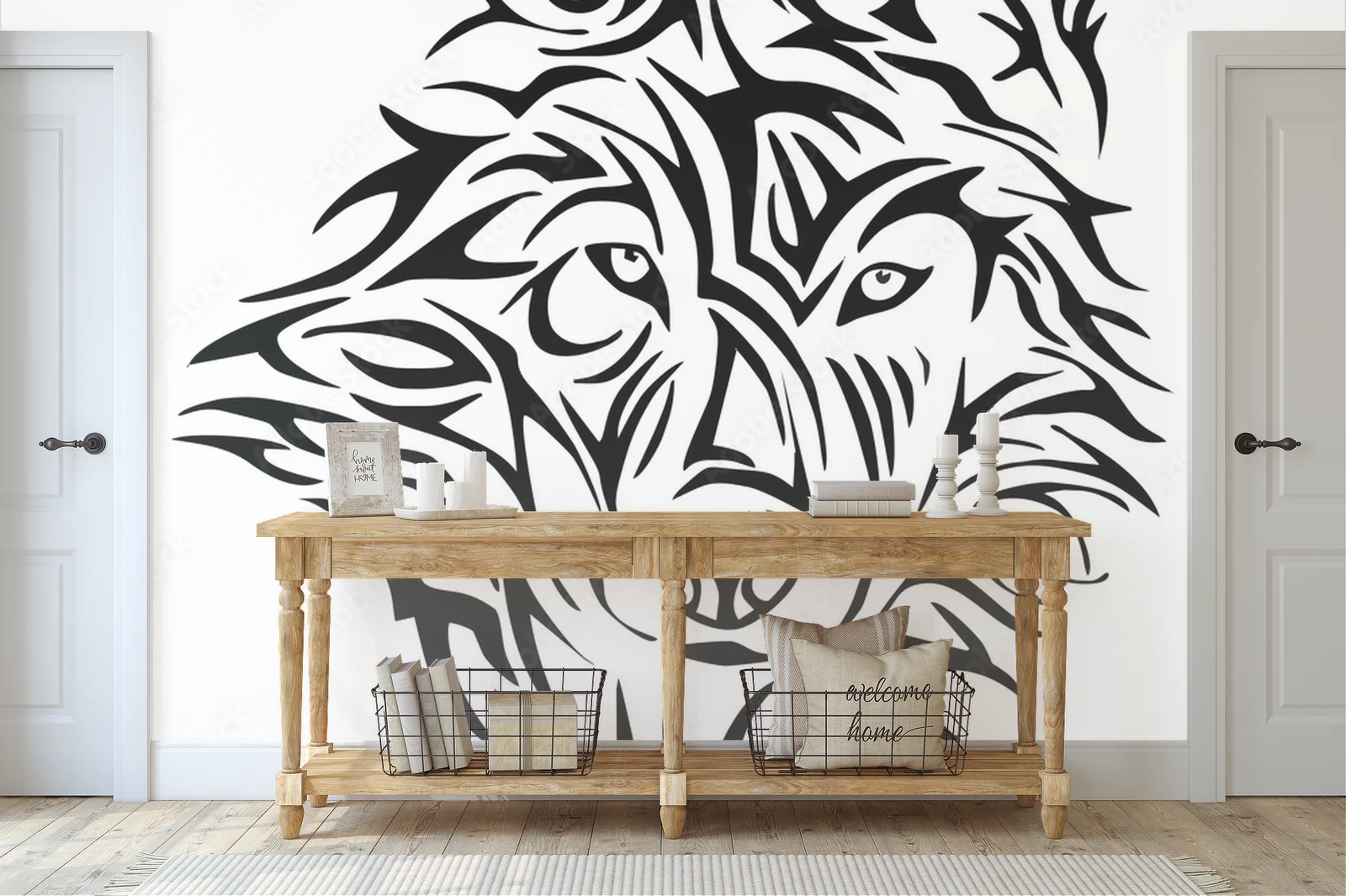 Fierce Wolf Emblem in Striking Black and White