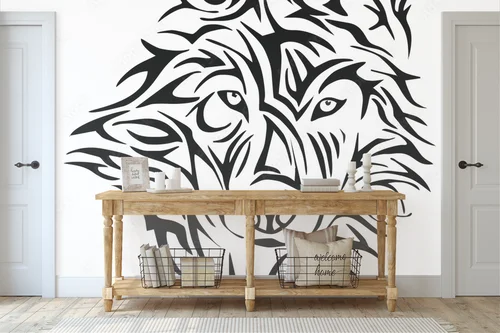 Fierce Wolf Emblem in Striking Black and White
