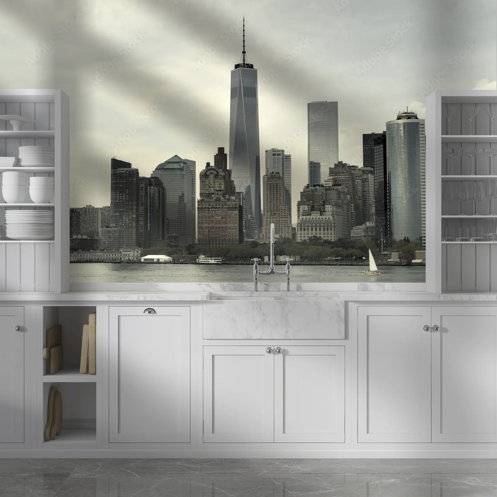 Przyciągające spojrzenie Manhattan w pastelowych tonach