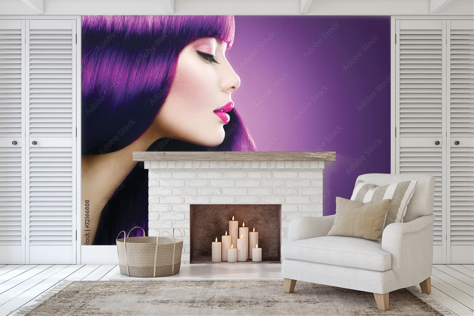 Zjawiskowa femme fatale w purpurowym blasku