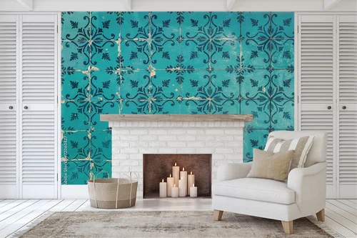 Wspaniałe vintage azulejos w głębokich odcieniach