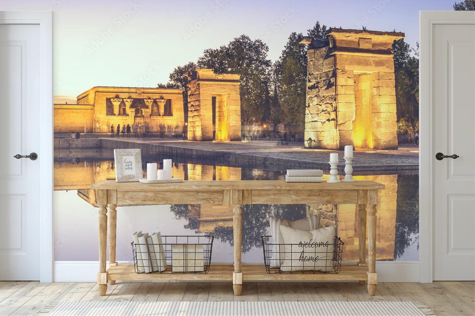 Zjawiskowy świątynia Debod w błękicie nieba
