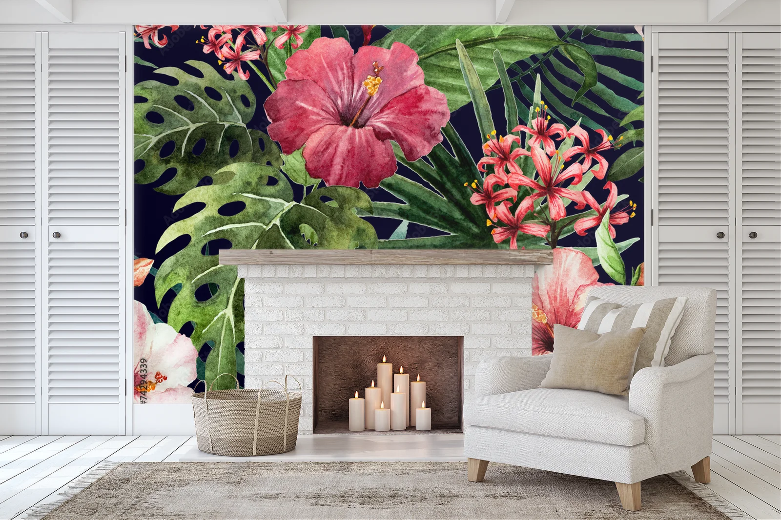 Tropikalny urok orchidei i hibiskusa w akwareli