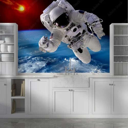 Kosmicznie fascynująca kompozycja astronauty i meteorytu