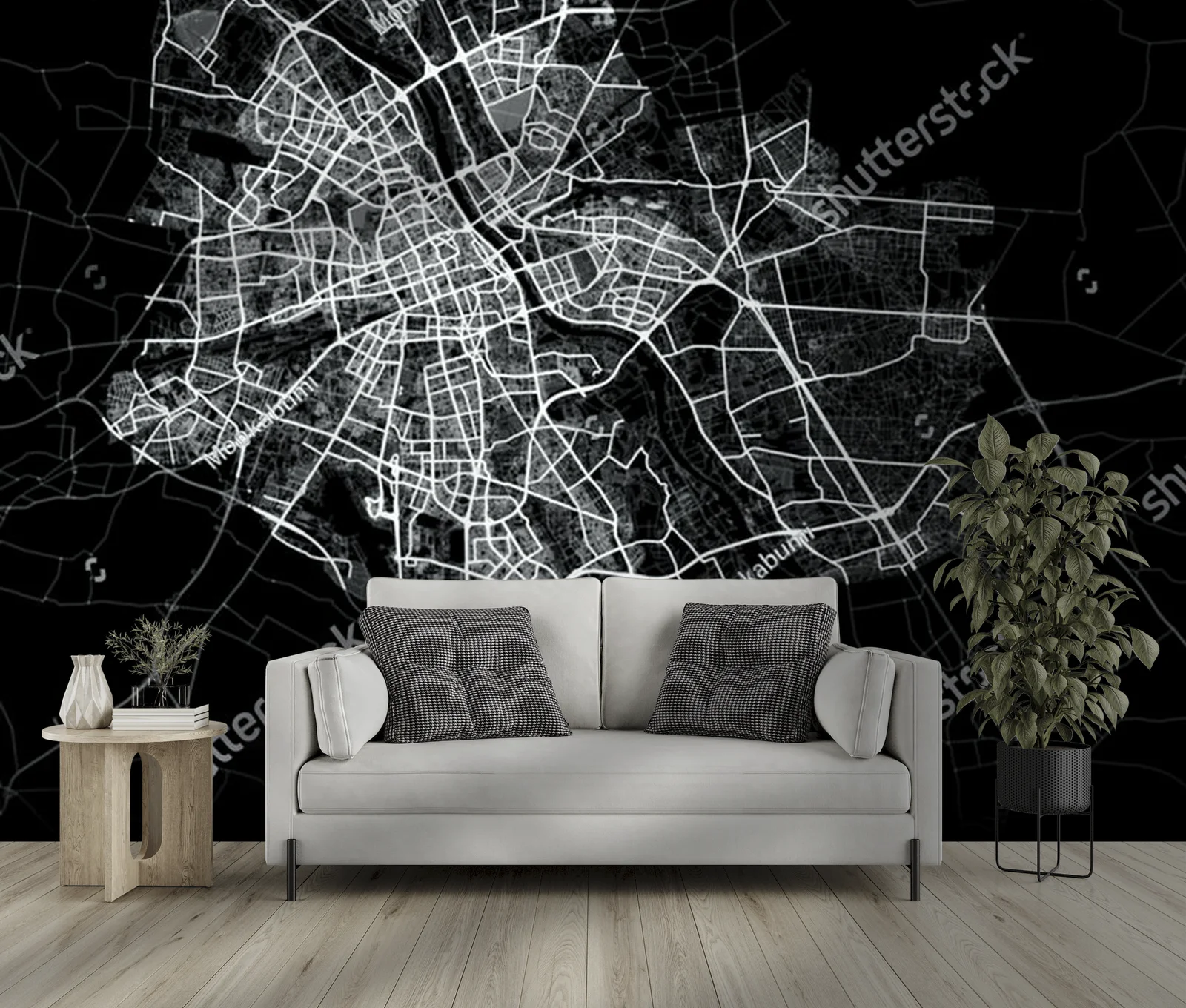 Zjawiskowa mapa Warszawy w tajemniczej ciemności