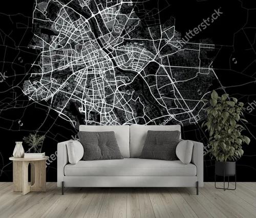 Zjawiskowa mapa Warszawy w tajemniczej ciemności