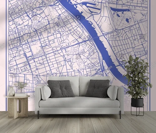 Warszawski mapa w pastelowych odcieniach