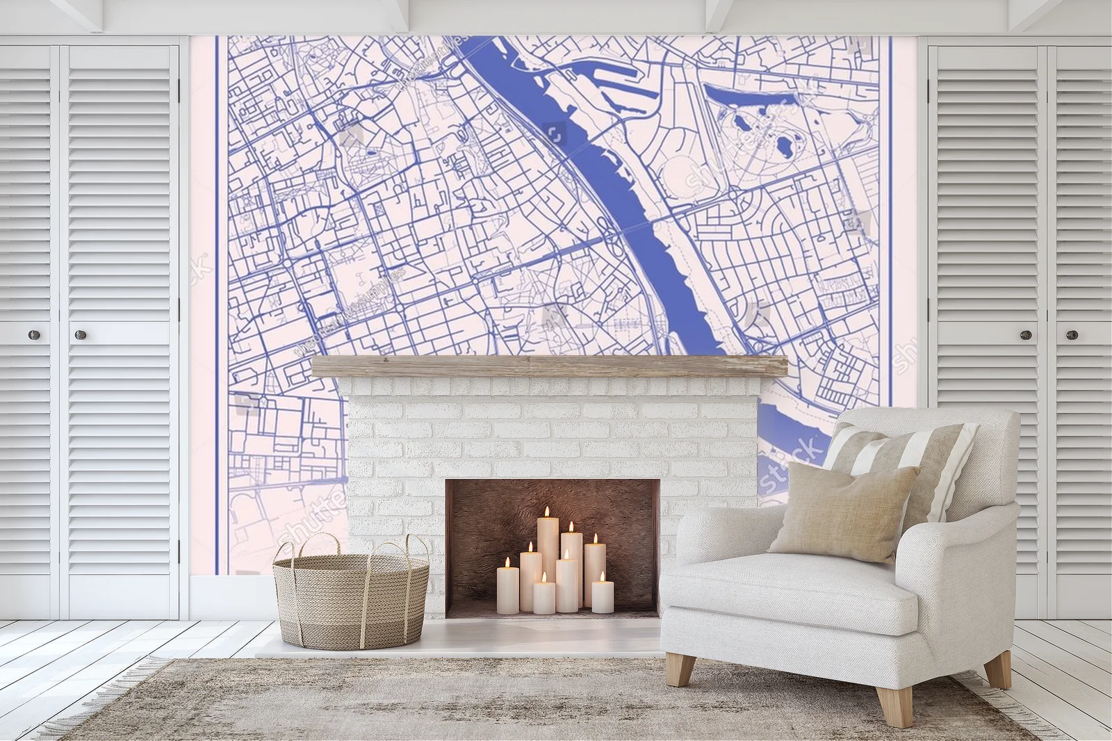 Warszawski mapa w pastelowych odcieniach