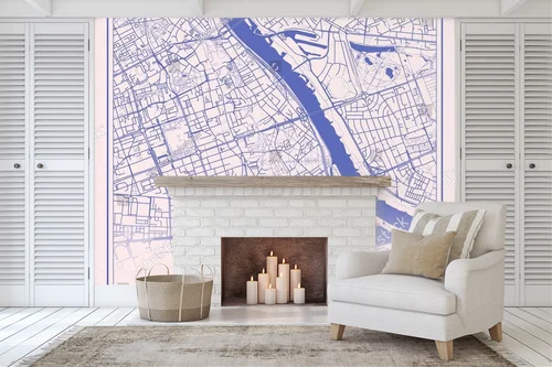 Warszawski mapa w pastelowych odcieniach
