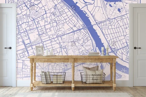 Warszawski mapa w pastelowych odcieniach