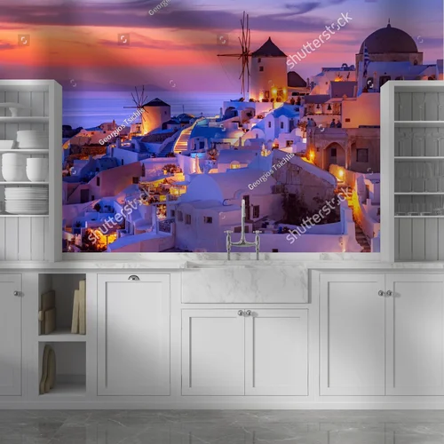 Romantyczny krajobraz Oia na Santorini