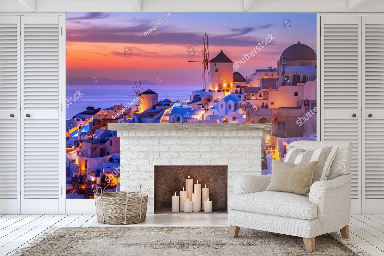 Romantyczny krajobraz Oia na Santorini