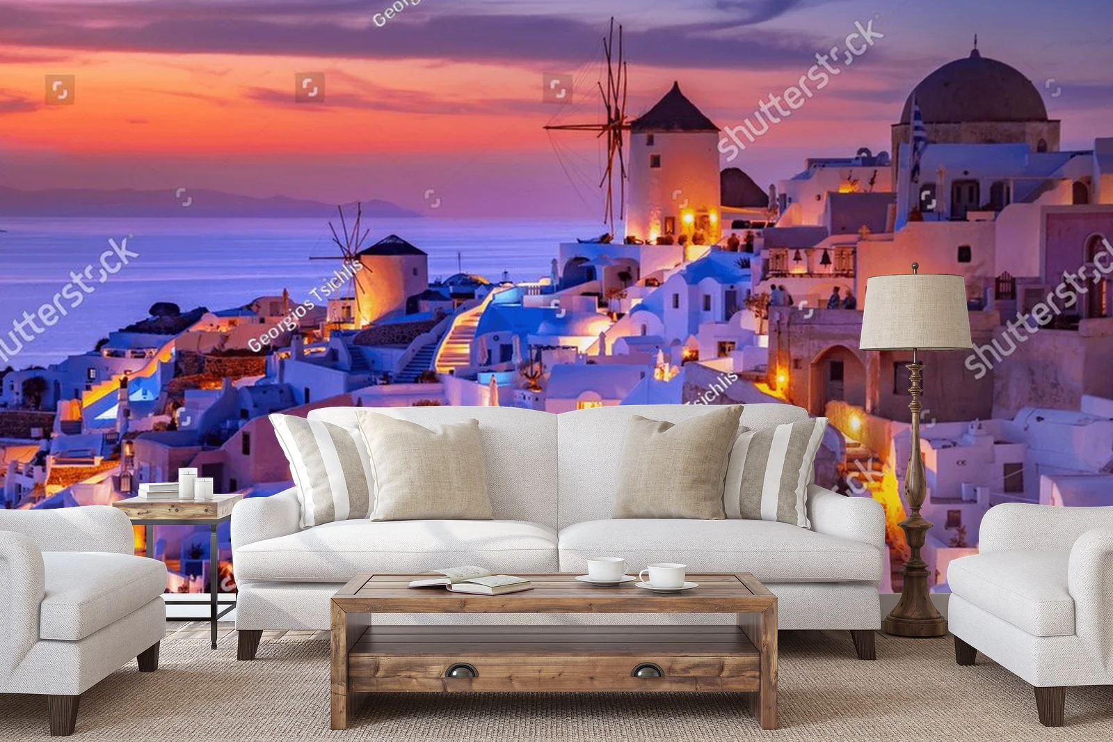 Romantyczny krajobraz Oia na Santorini