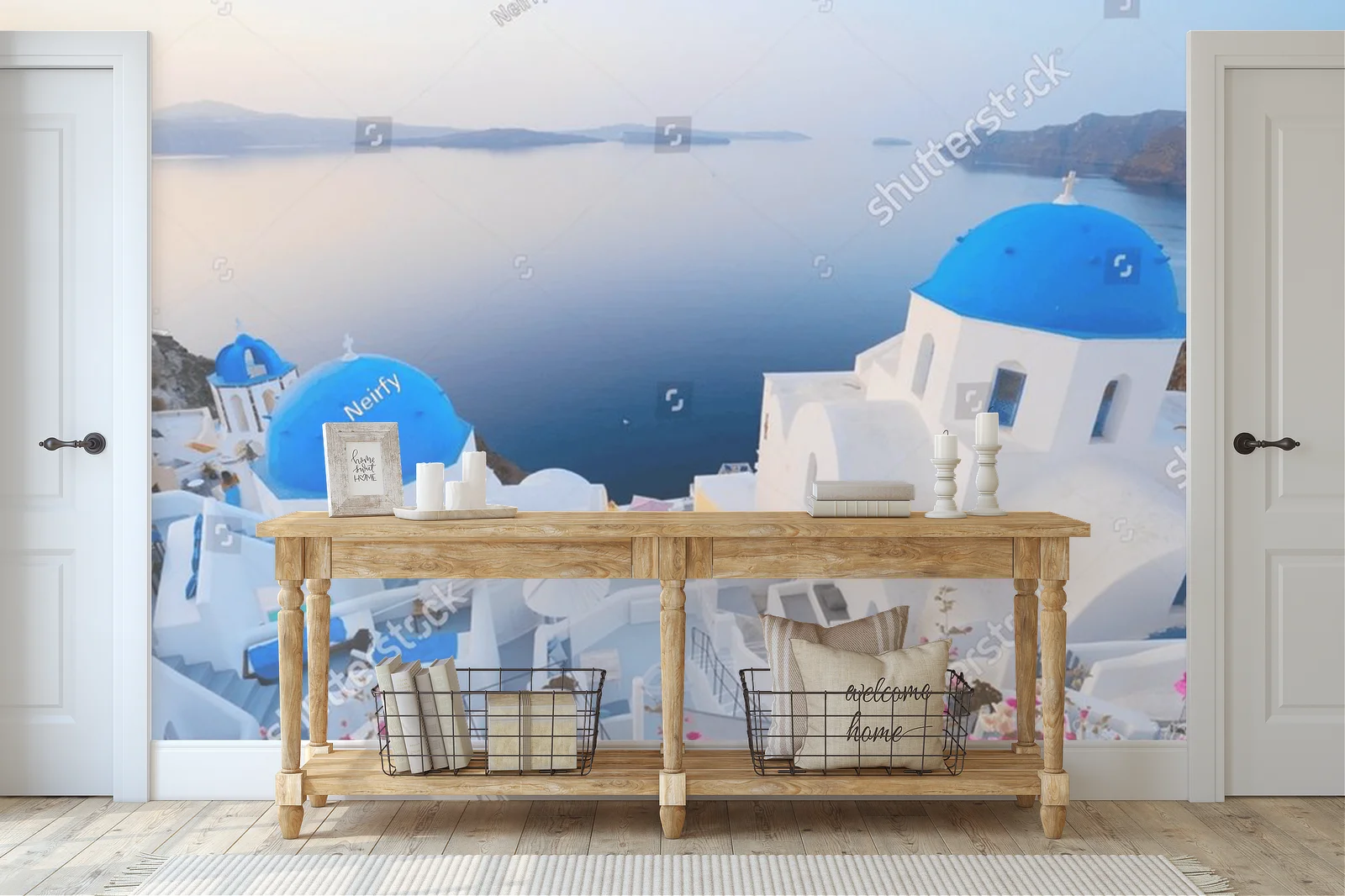 Romantyczna sceneria Oia w pastelowych barwach