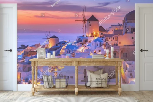 Romantyczny krajobraz Oia na Santorini