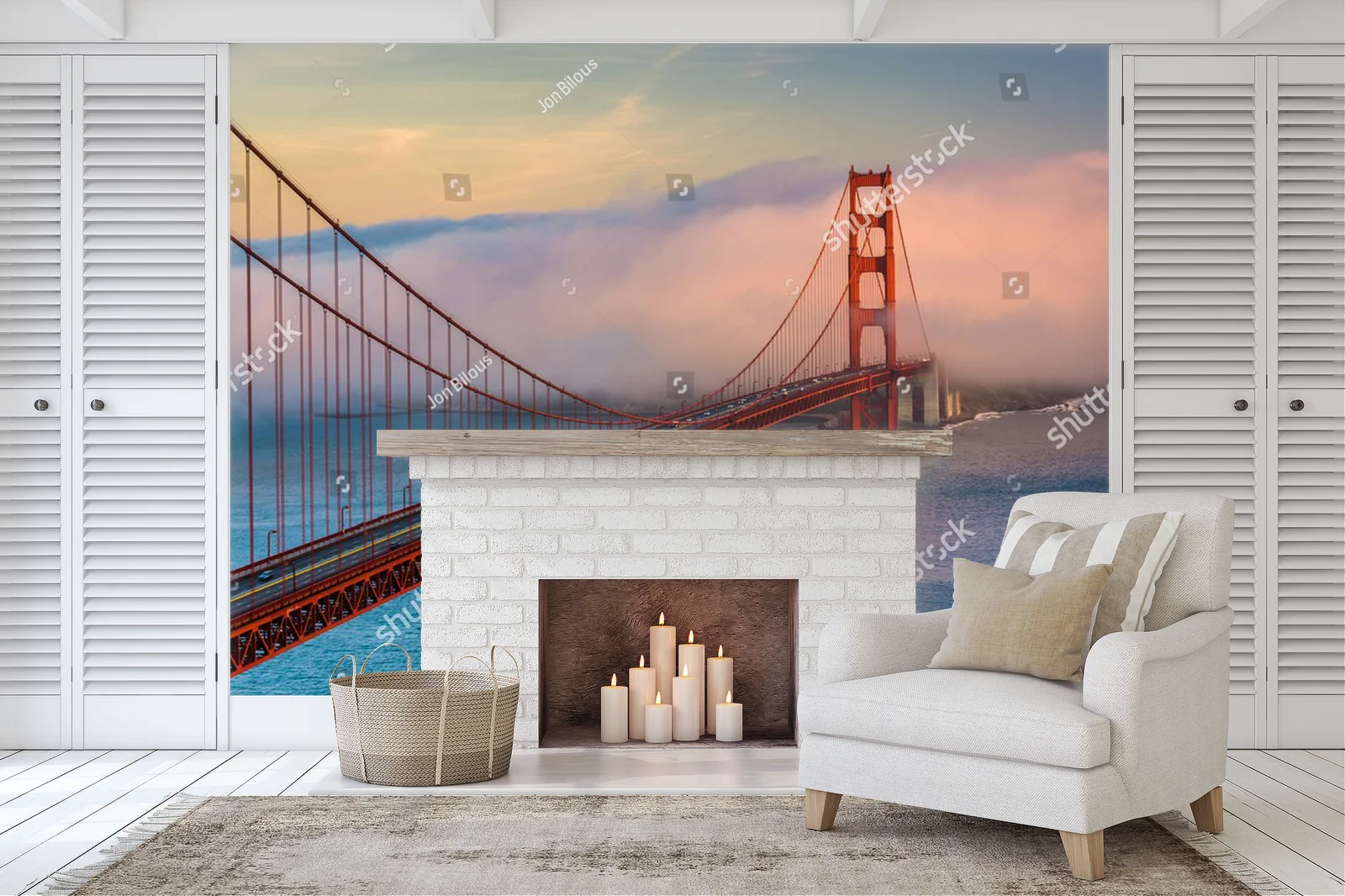 Zachwycający widok na most Golden Gate o zachodzie słońca