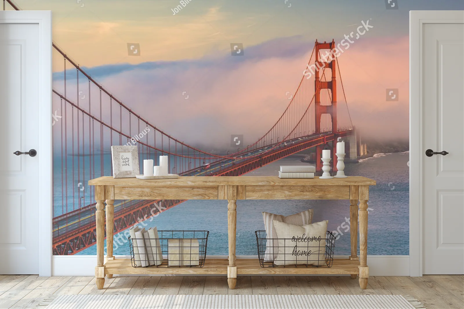 Zachwycający widok na most Golden Gate o zachodzie słońca