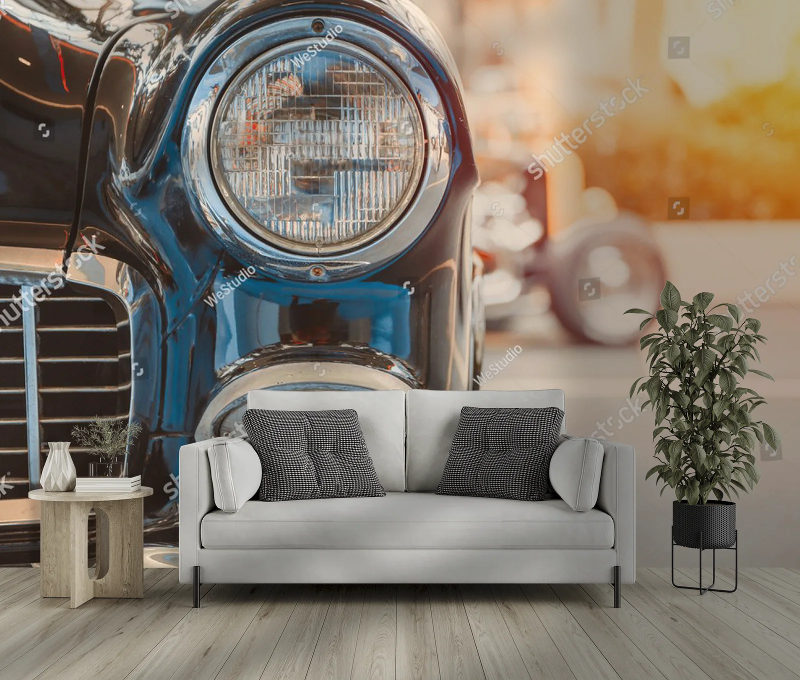 Retro lampa samochodowa w eleganckich odcieniach