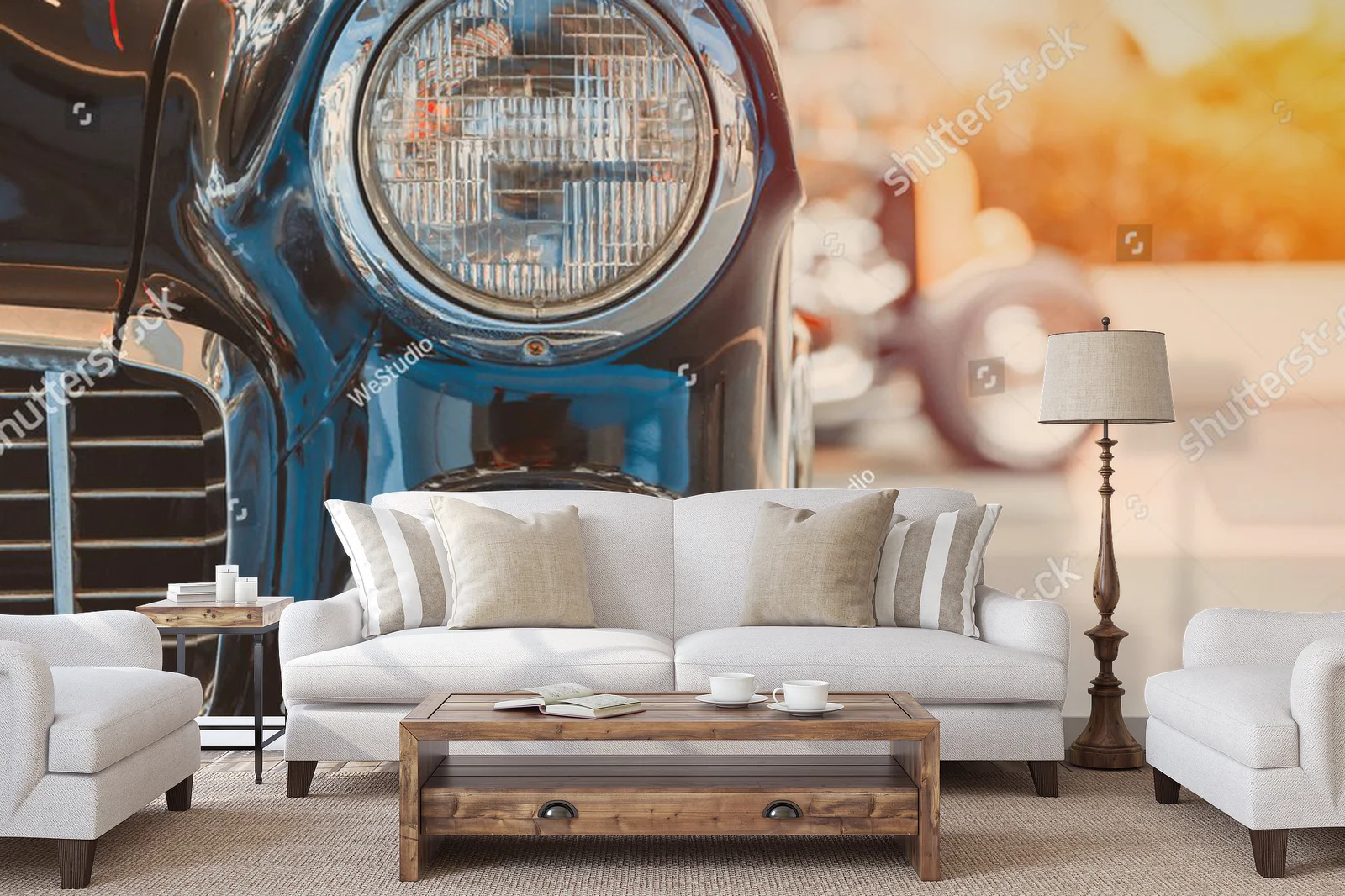 Retro lampa samochodowa w eleganckich odcieniach