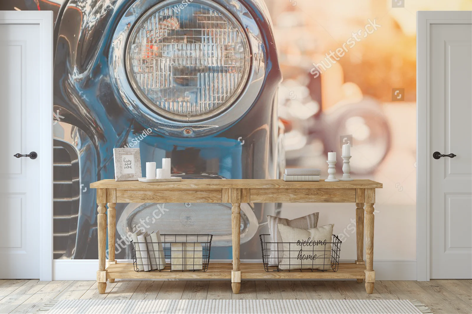 Retro lampa samochodowa w eleganckich odcieniach