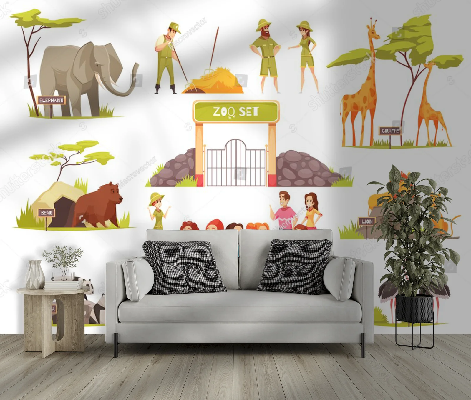 Rodzinny wypad do zoo w radosnych barwach
