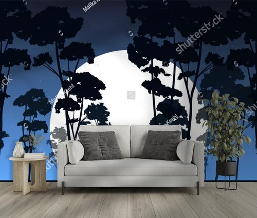 Samotny wilk pod nocnym niebem
