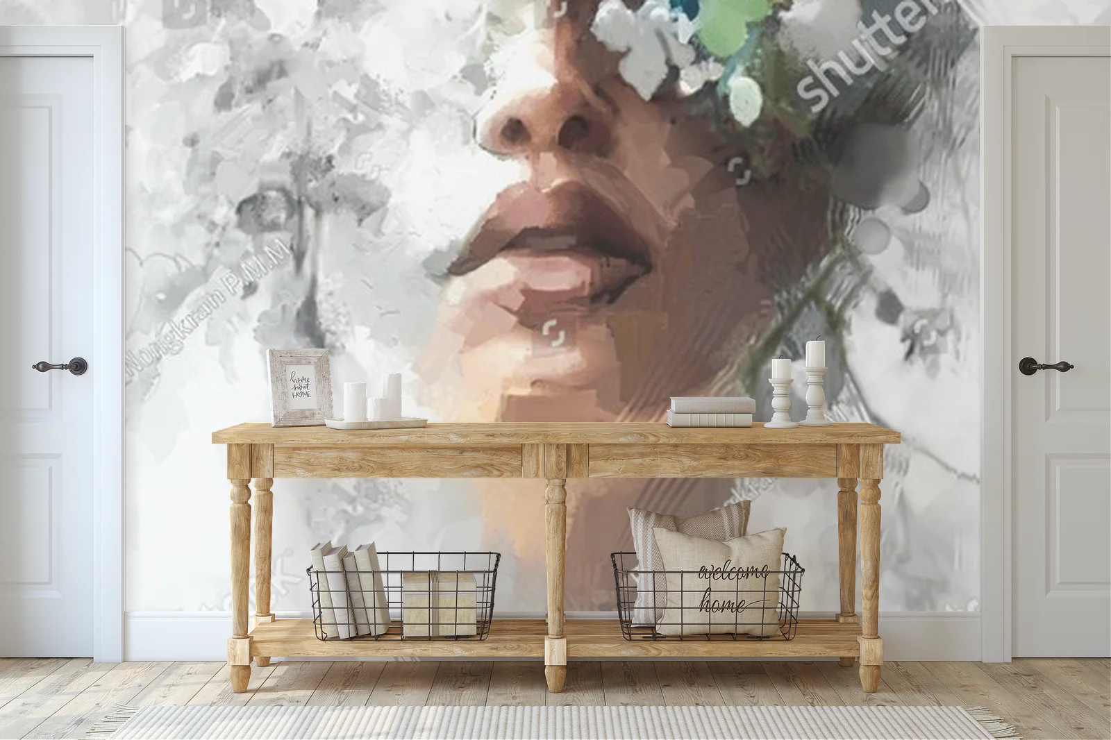 Abstrakcyjny portret w harmonijnych odcieniach