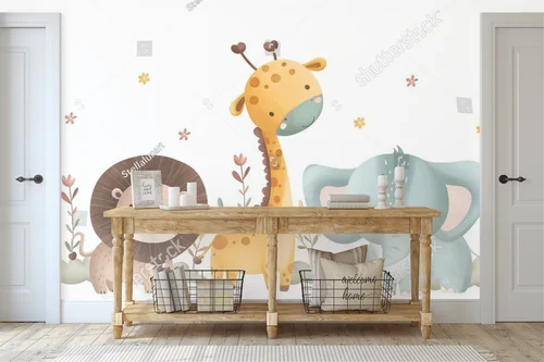 Urocze zwierzęta safari w pastelowych odcieniach