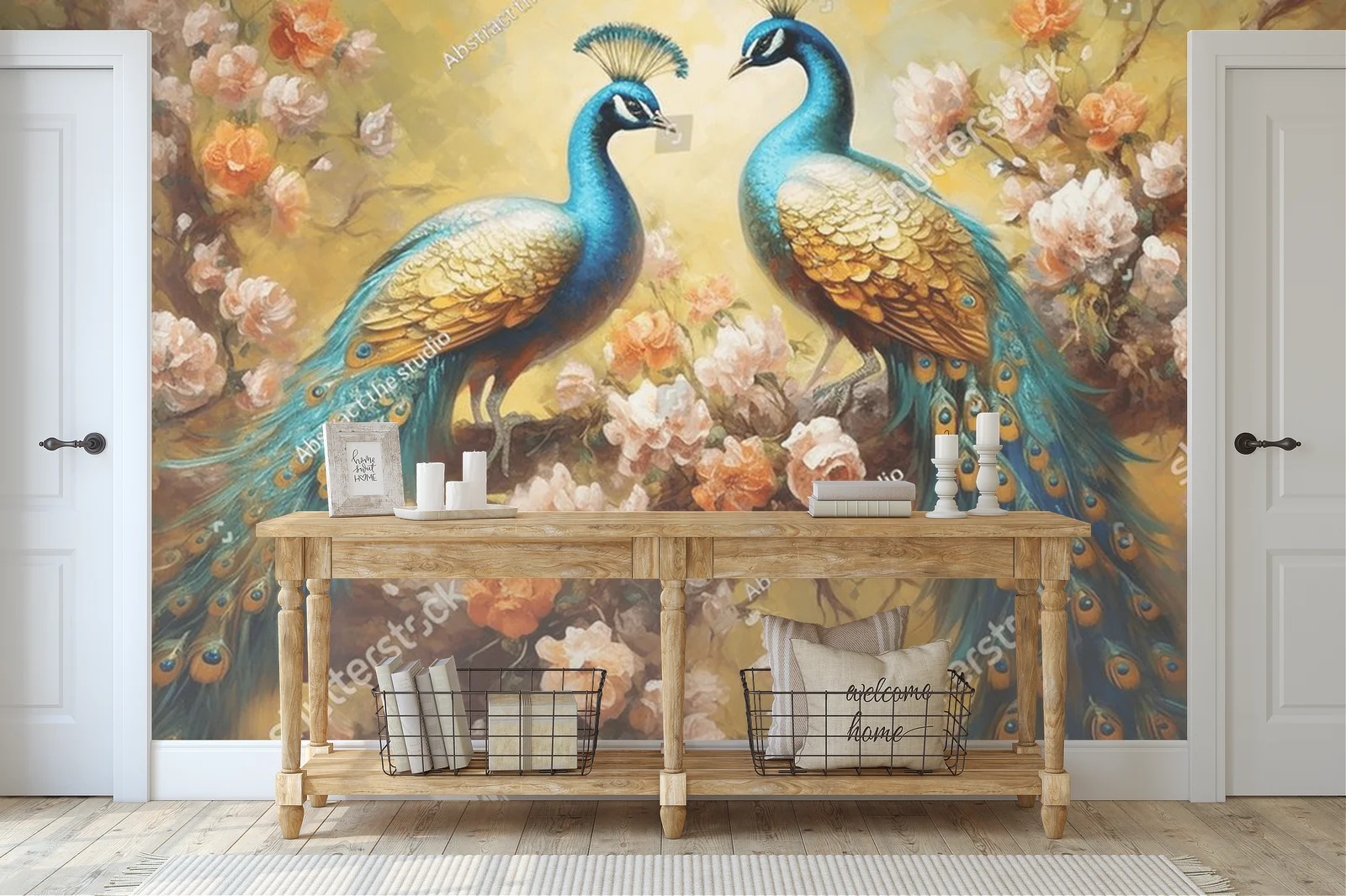 Wizjonerska harmonia kwiatów i peacocków