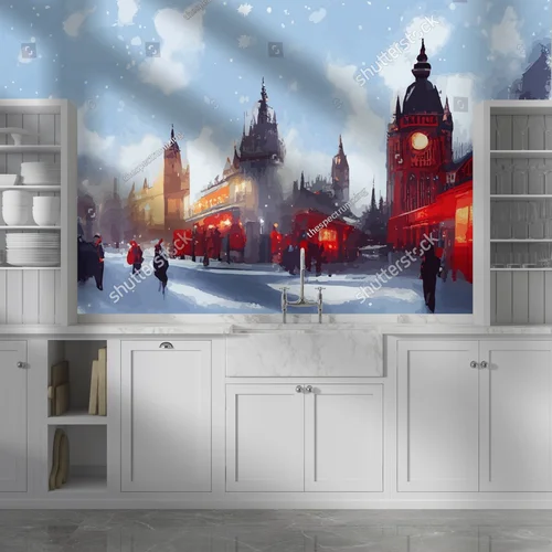 Zimowy Amsterdam: Ośnieżony Big Ben w pastelowych barwach