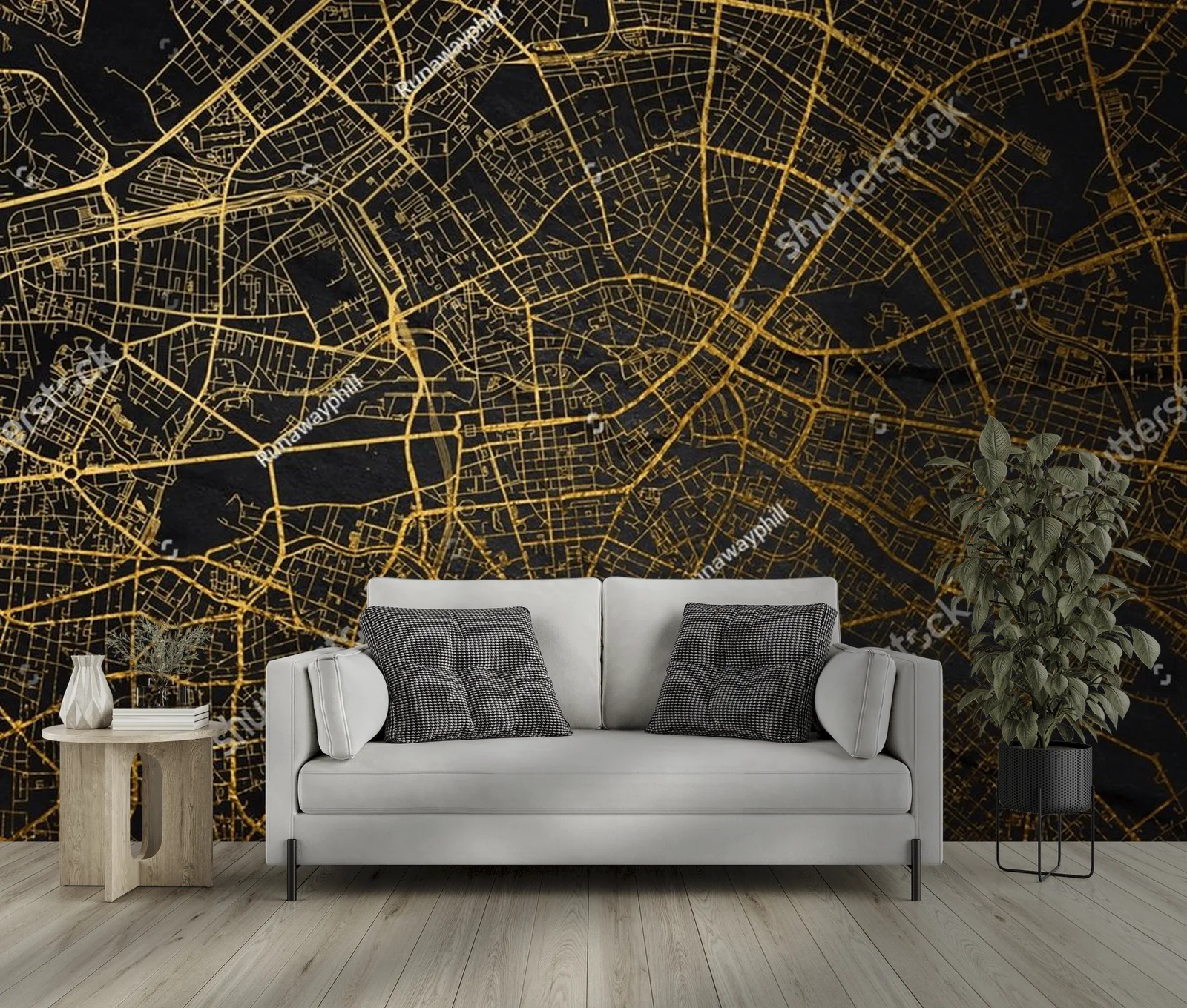 Złota mapa Hamburga w eleganckiej odsłonie