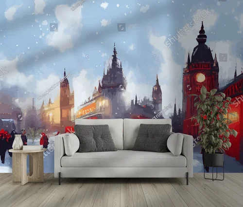 Zimowy Amsterdam: Ośnieżony Big Ben w pastelowych barwach