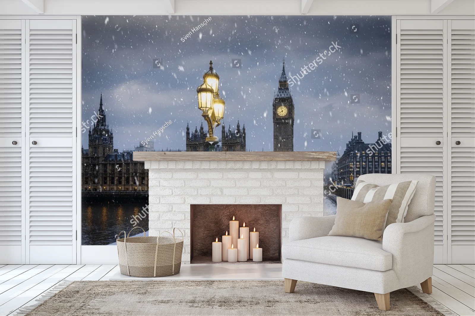 Zimowy widok Westminsterskiego Mostu w Londynie