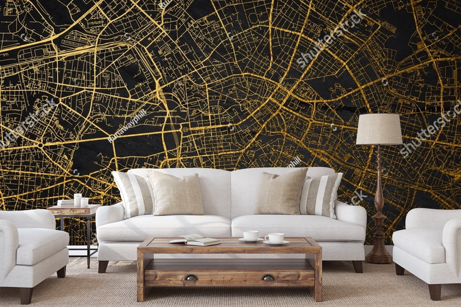 Złota mapa Hamburga w eleganckiej odsłonie