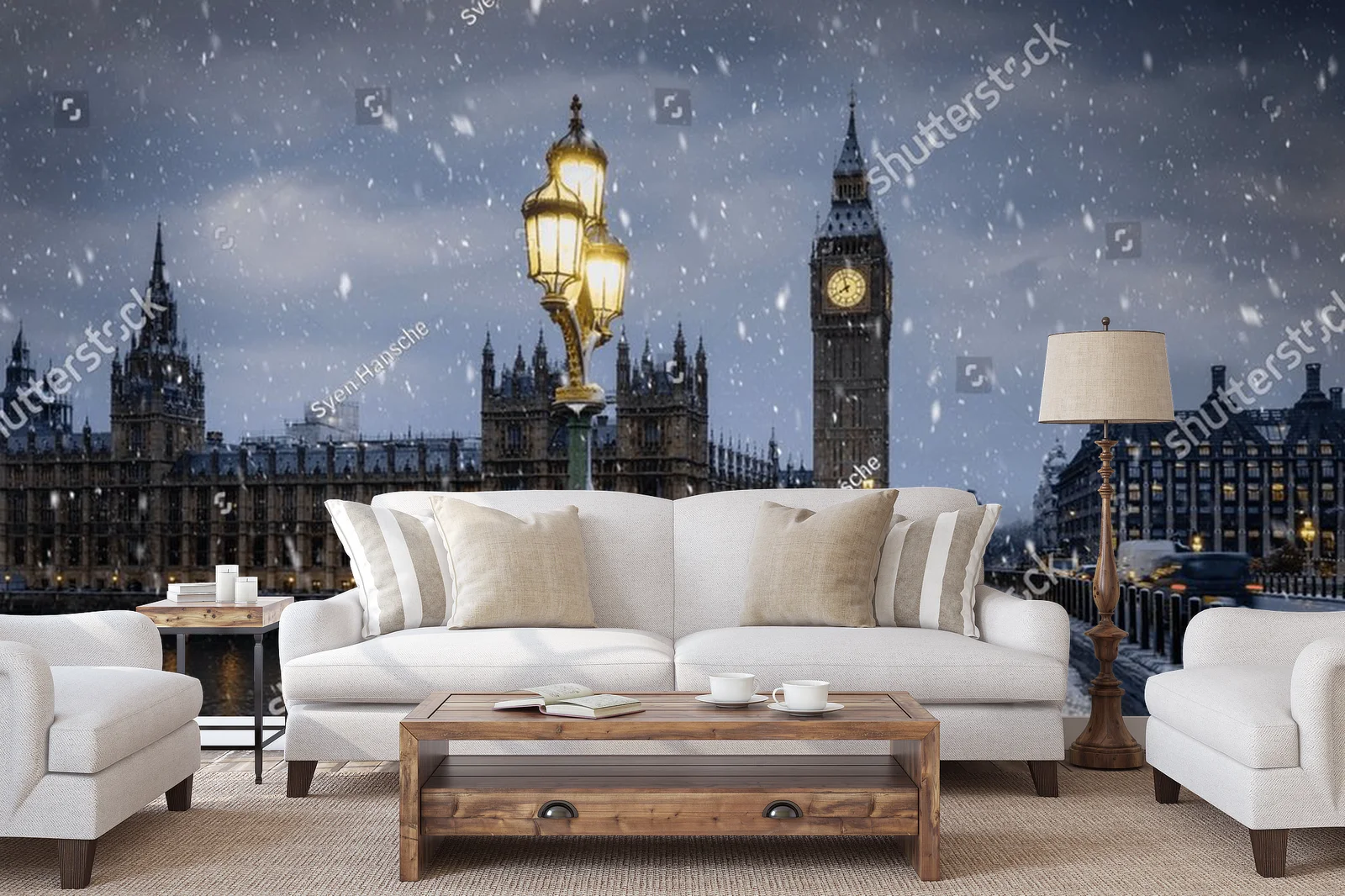 Zimowy widok Westminsterskiego Mostu w Londynie
