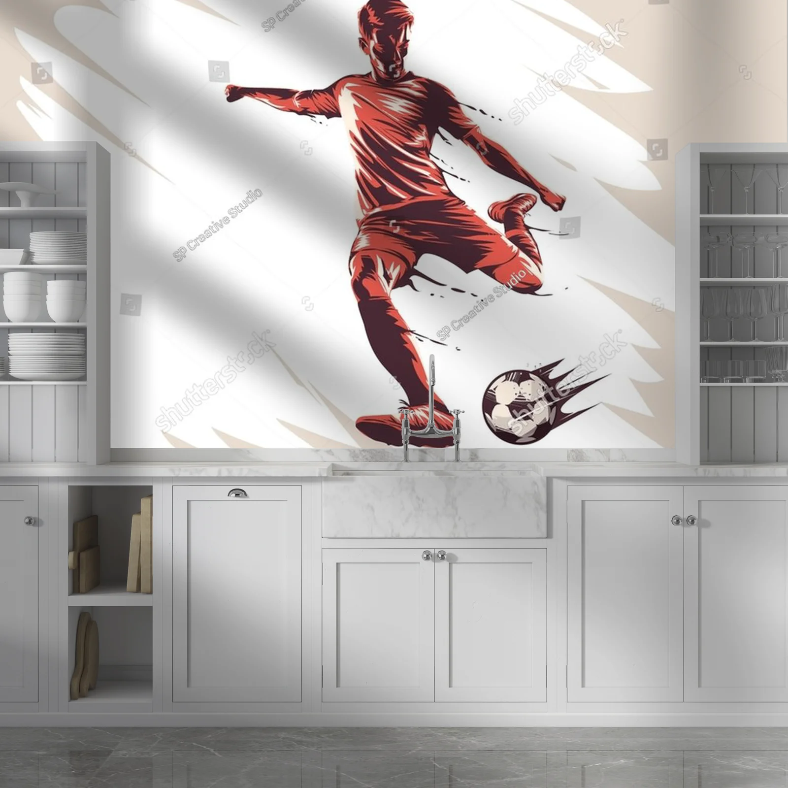 Dynamiczna chwała futbolu w białych odcieniach