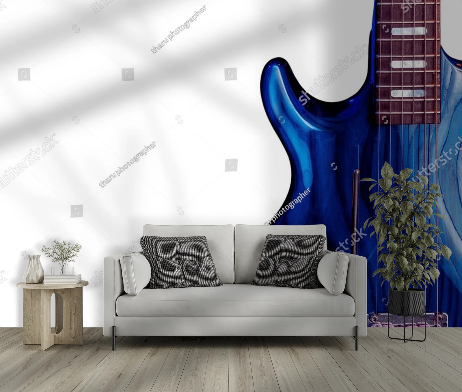 Muzyczny świat gitar w eleganckiej bieli