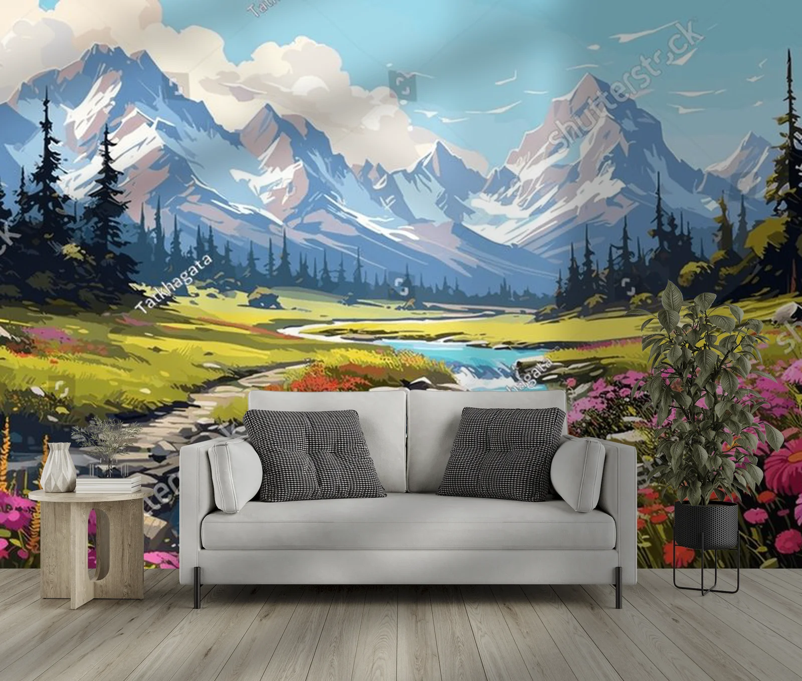 Alpejskie widoki w jasnych, pastelowych tonach